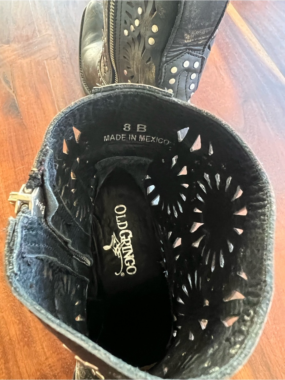 Old Gringo Black Studded Cutout Ankle Boots - Picture 5 of 6